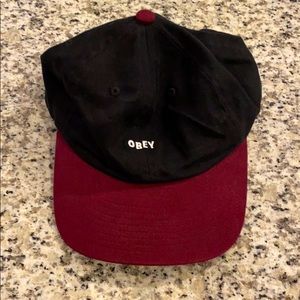 Obey label 6 panel SnapBack with icon face pin